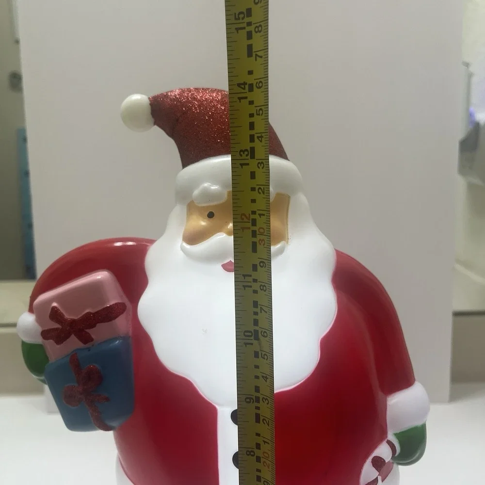 Christmas Blow Mold Light-Up Santa 14x9